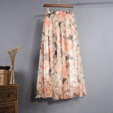 Women Boho Chiffon Long Skirt