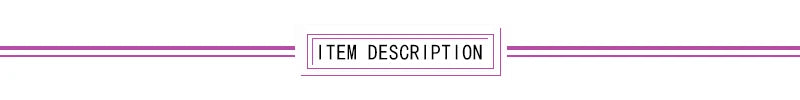 Item description header with a simple design and purple accents