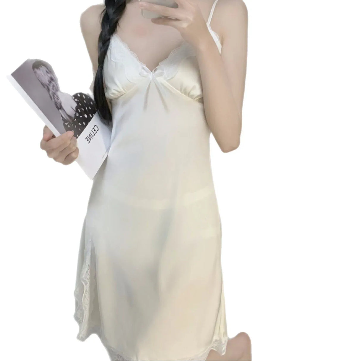 Women Satin Robe Nighty Set