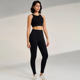Women High Waist Leggings & Top Set