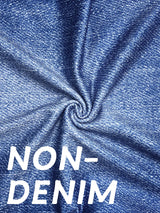 Women Denim Print Capri Leggings