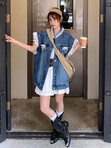 French Lace Denim Jacket