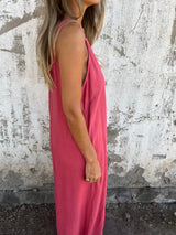 ZenFit™ – V-Neck Wide Leg Sleeveless Jumpsuit (Minimal, Cool & Flexible)