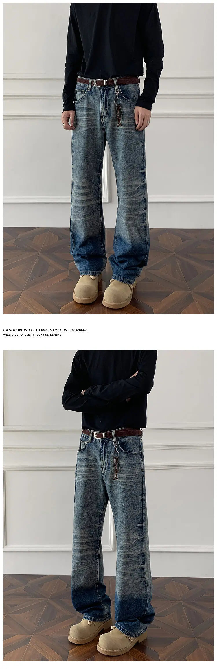 Men's Plus Size Slim Fit Bootcut Jeans