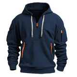 Men's Plus Size Hoodie – Streetwear Multi-Pocket