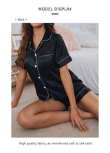 Women Satin Button Down Pajama Set