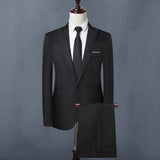Men Slim Fit Tailored Business Suit