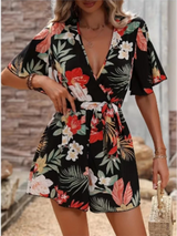 BreezyWave™ – Printed V-Neck Beach Jumpsuit (Fresh, Lightweight & Laid-Back)