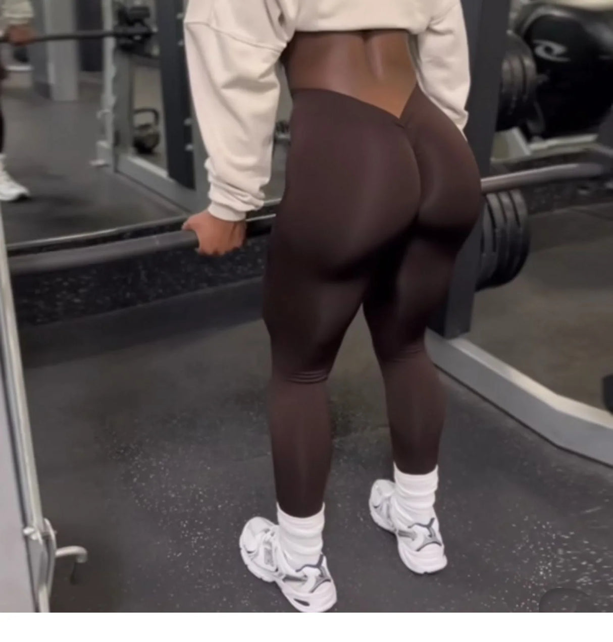 Women V Back High Waist Yoga Leggings