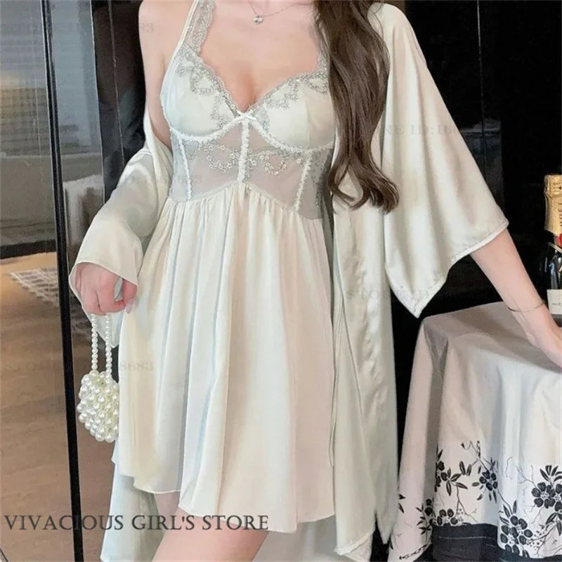 Women Lace Patchwork Sleepwear