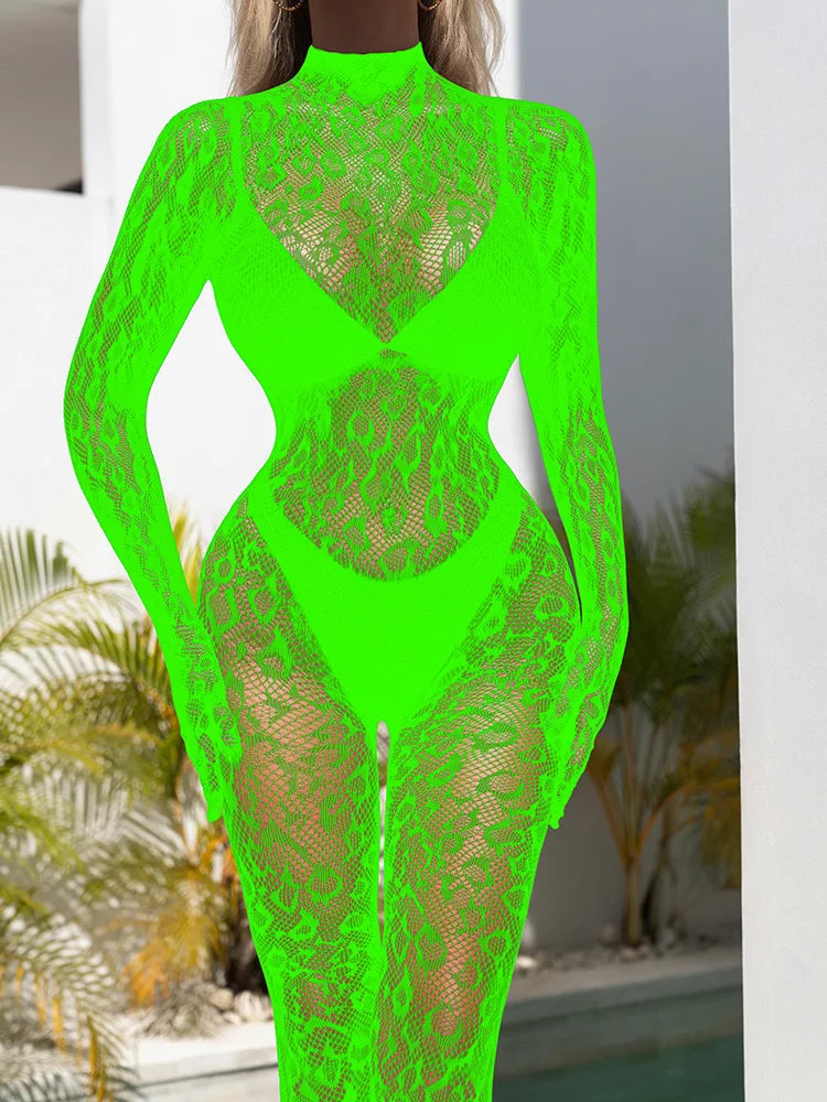 Velvexa™ – Lace Fishnet Night Club Bodysuit (Daring, Sultry & Statement-Making)
