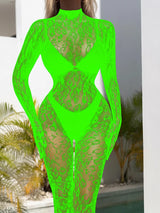 Women Fishnet Lace Bodysuit