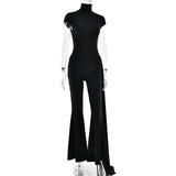 AzureMuse™ – Blue Turtleneck Party Jumpsuit (Classy, Cozy & Sleek)