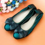 Women Leather Bowknot Slip-On Ballerina Flats