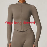 Ribbed Women's Yoga Jacket – Long Sleeve Standing Collar Fitness Top