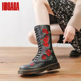 Women Mid Calf Boots Waterproof Warm Rain Shoes