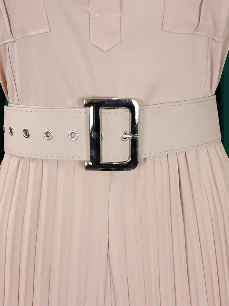 MaxiFit™ – Belted Button Maxi Office Jumpsuit (Work Chic, Waist-Defining & Longline)