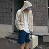 Men Lightweight Hooded Knit Sweater
