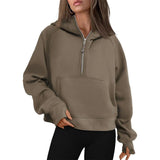 Half Zip Cropped Hoodie