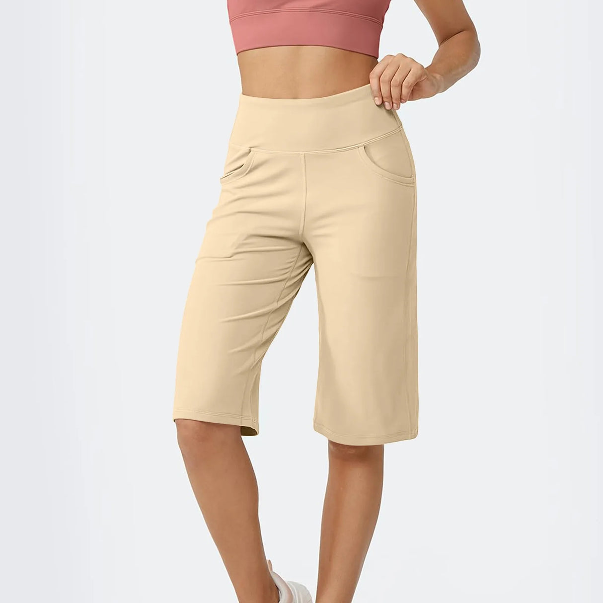 Women Capri Pants with Pockets Yoga Fit