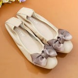Women Leather Bowknot Slip-On Ballerina Flats