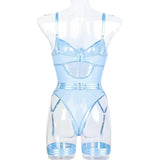 Women Mesh Splicing Suspender Jumpsuit