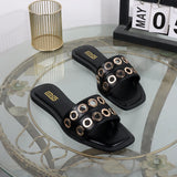 Women’s Fashion Slippers Summer Flat Square Sandals