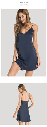 Women Deep V Silk Sleepwear