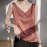 Office Lady V‑Neck Casual Tank Top