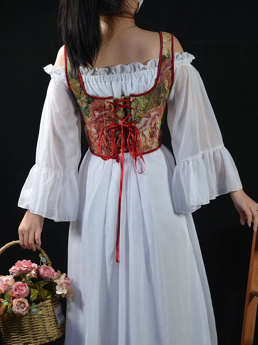 Women Floral Corset Tank Top