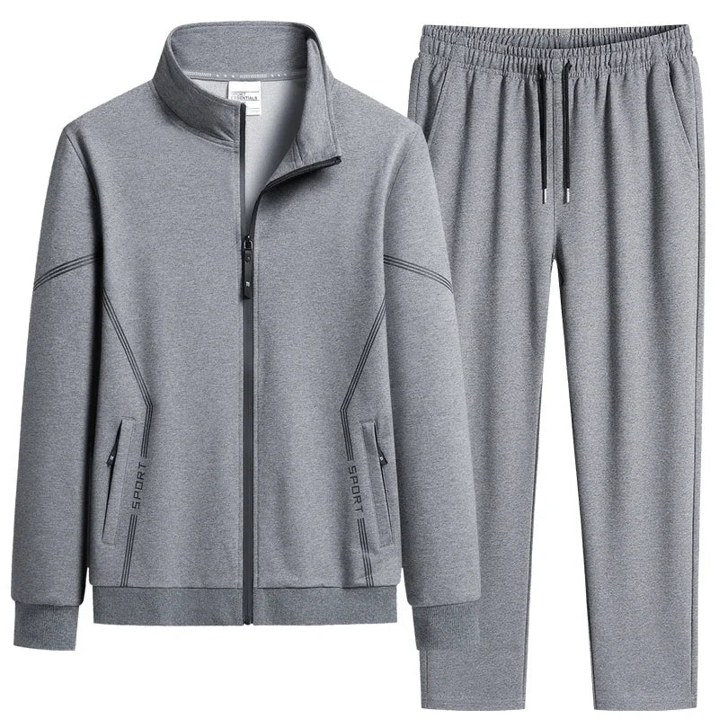 Men’s Plus Size Solid Tracksuit Set