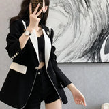ColorFold™ – Long Tailored Blazer (Colorblock Elegance, On-Sale Collection)