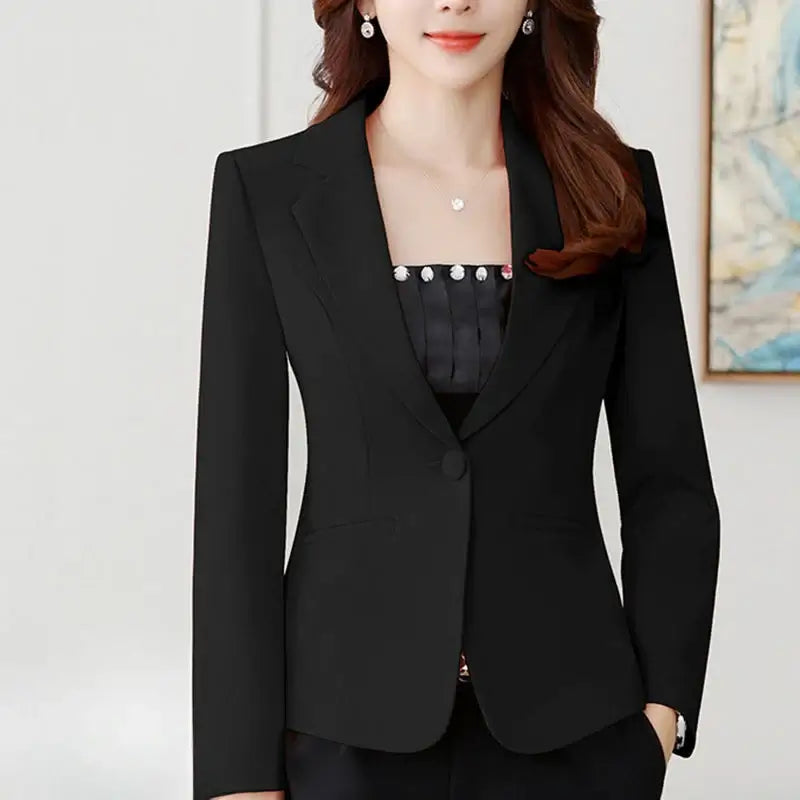 Women Classic Work Blazer Jacket