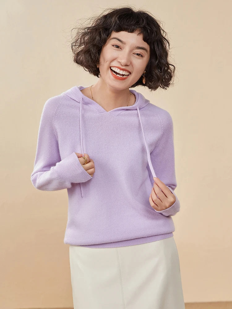 Women's 100% Cashmere Hooded Sweater