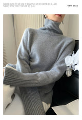 Women's Loose Turtleneck Cashmere Sweater