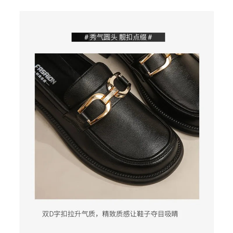 Luxury Platform Loafers with Metal Chain – 2025