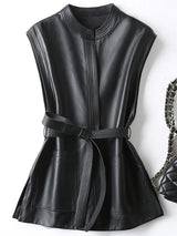 Luxury Soft PU Leather Sleeveless Vest
