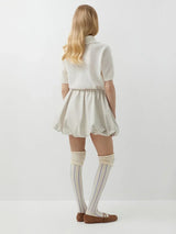 Women's Polo Collar Hollow Knit Sweater