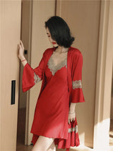Women Ice Silk Nighty Pajamas