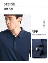 Men Short Sleeve Wool Polo Knit