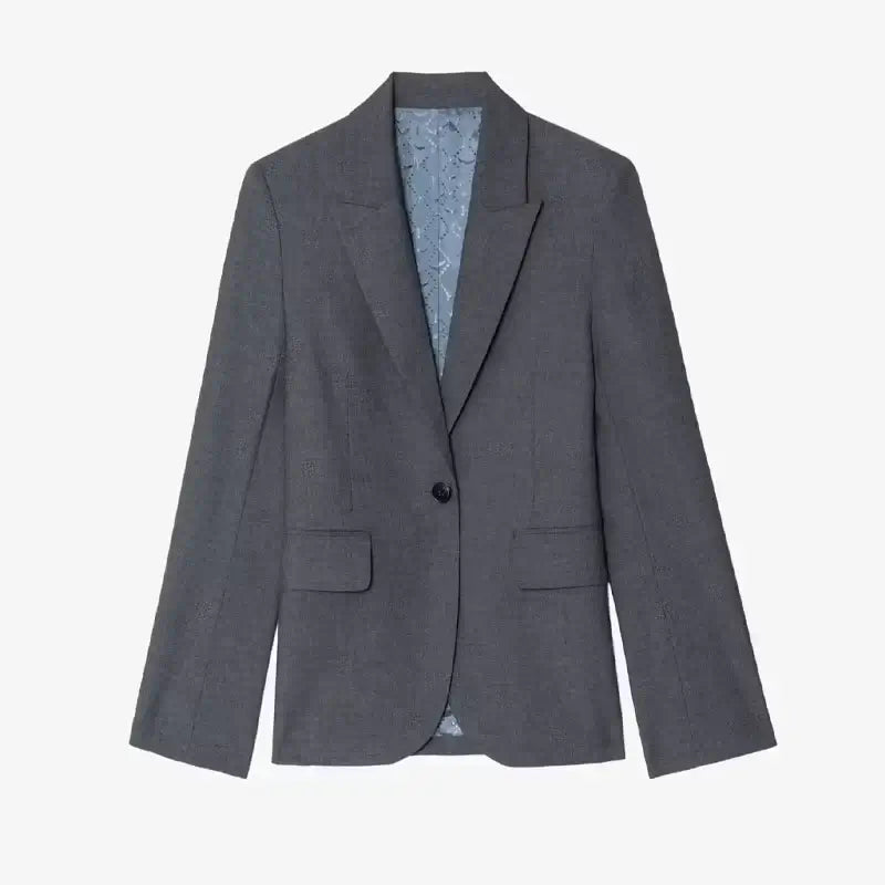 Women Grey Blazer Pants Suit