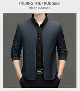 Men Stand Collar Zipper Jacket