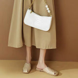 Women Summer Mules – Elegant Square Closed Toe Flats