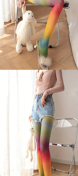 Women Colorblock Pantyhose