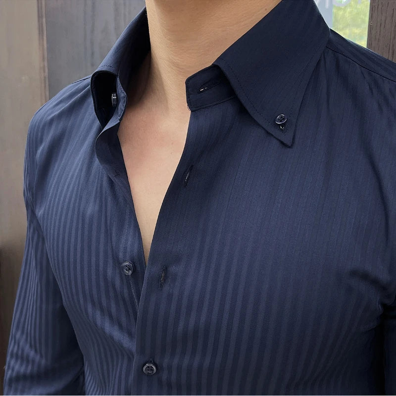 Men Slim Striped Shirt