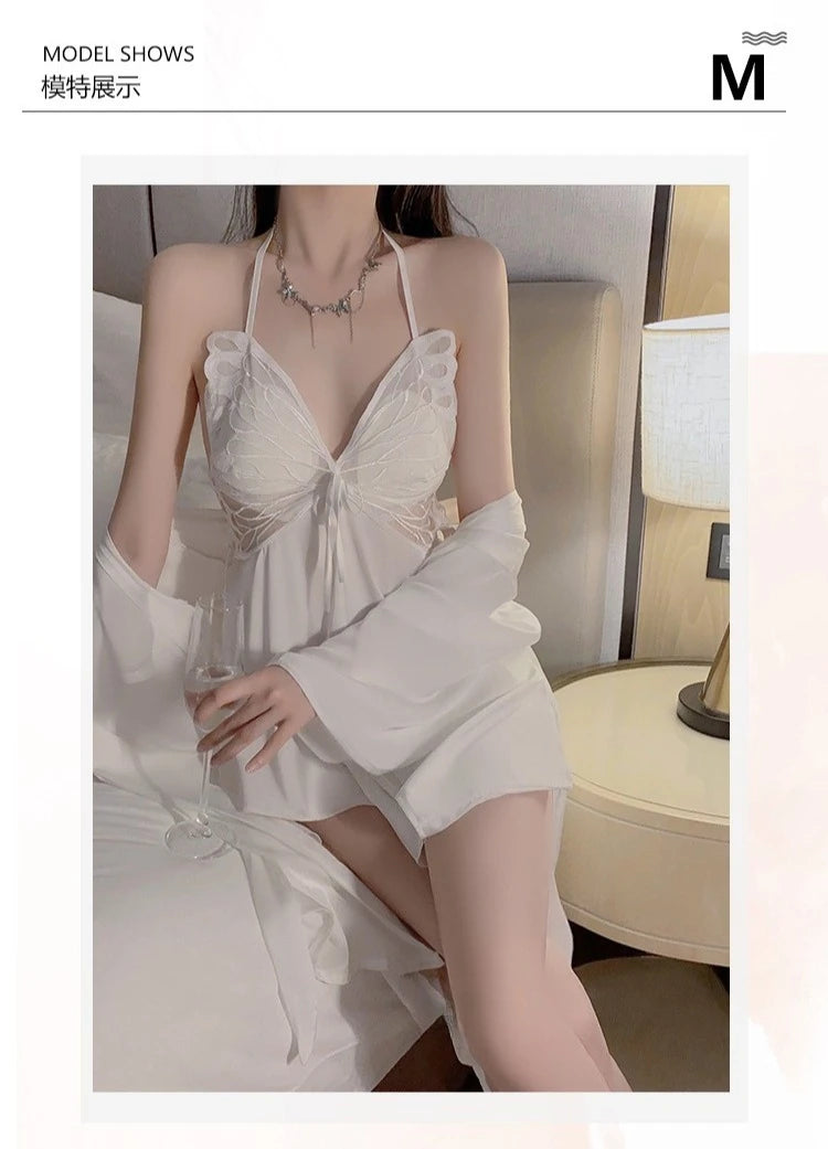 Women Bow Robe Sleep Set