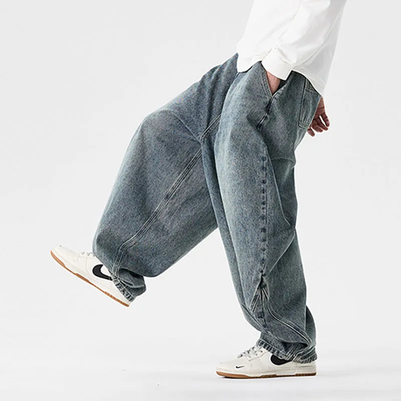 Men's Plus Size Retro Wide Leg Jeans