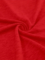 Women Plus Size Red Cat Print Short Sleeve T-Shirt