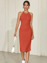 Casual Solid Halter Neck Bodycon Women's Dresses