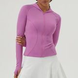 Women Slim Fit Hooded Fitness Jacket